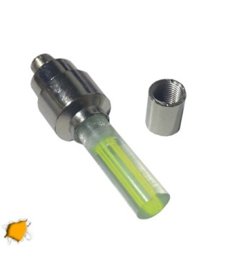 GloboStar® 115204 Βαλβίδες LED με Μπαταρία 3xLR1130 Αυτοκινήτου - Μοτοσυκλέτας - Ποδηλάτου Σετ 2 Τεμ. σε Blister Πορτοκαλί